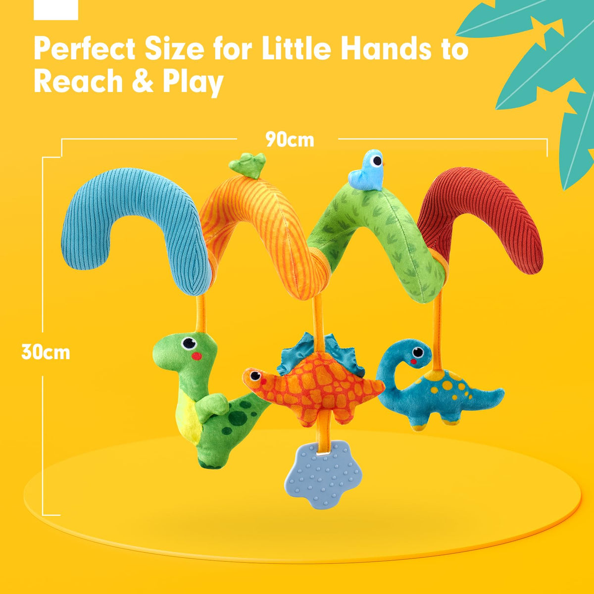 Hahaland Baby Car Seat Toys 0-6 Months | Rattle & Squeaky Plush