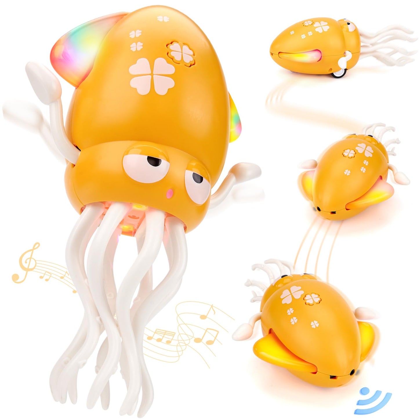 Hahaland Dancing Octopus Toy – Musical Crawling for Tummy Time & Sensory Play