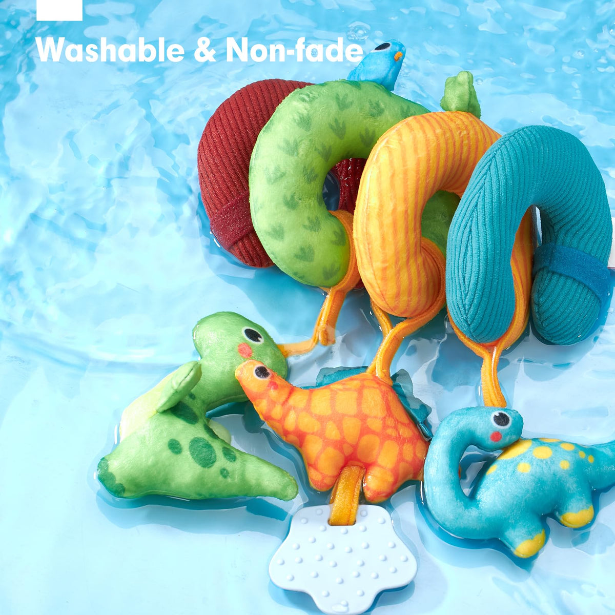 Hahaland Baby Car Seat Toys 0-6 Months | Rattle & Squeaky Plush