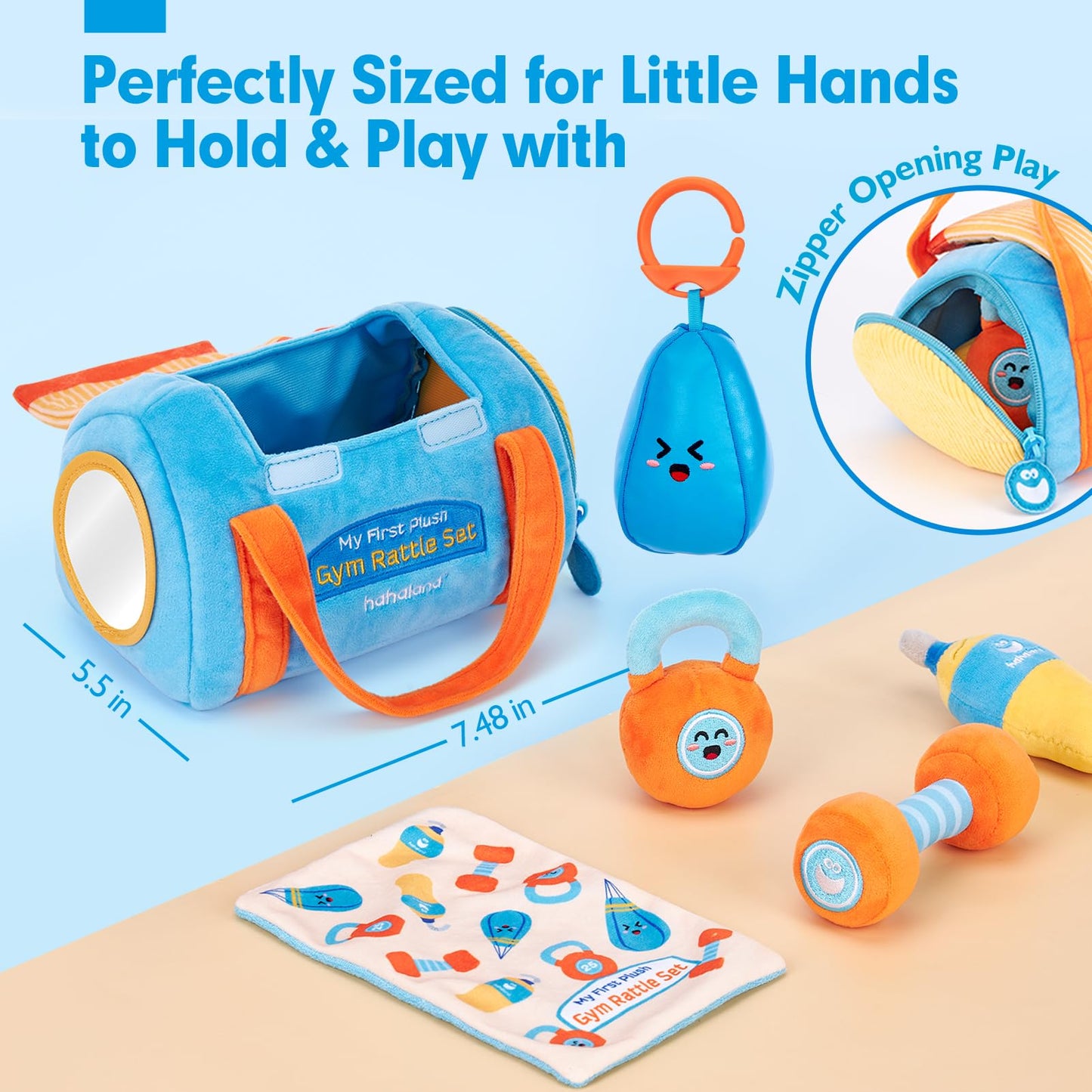 Hahaland Baby Toys 6-12 Months | Montessori Sensory Gym Set with Mirror