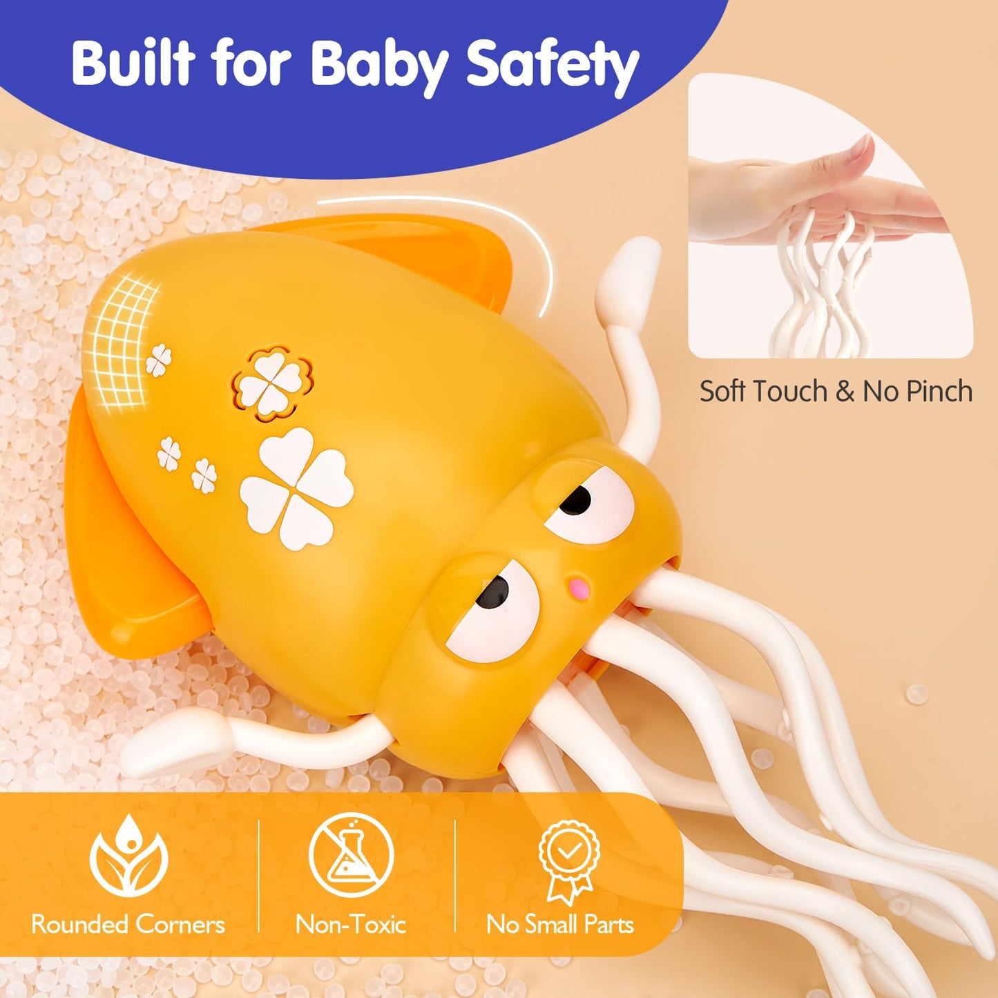 Hahaland Dancing Octopus Toy – Musical Crawling for Tummy Time & Sensory Play