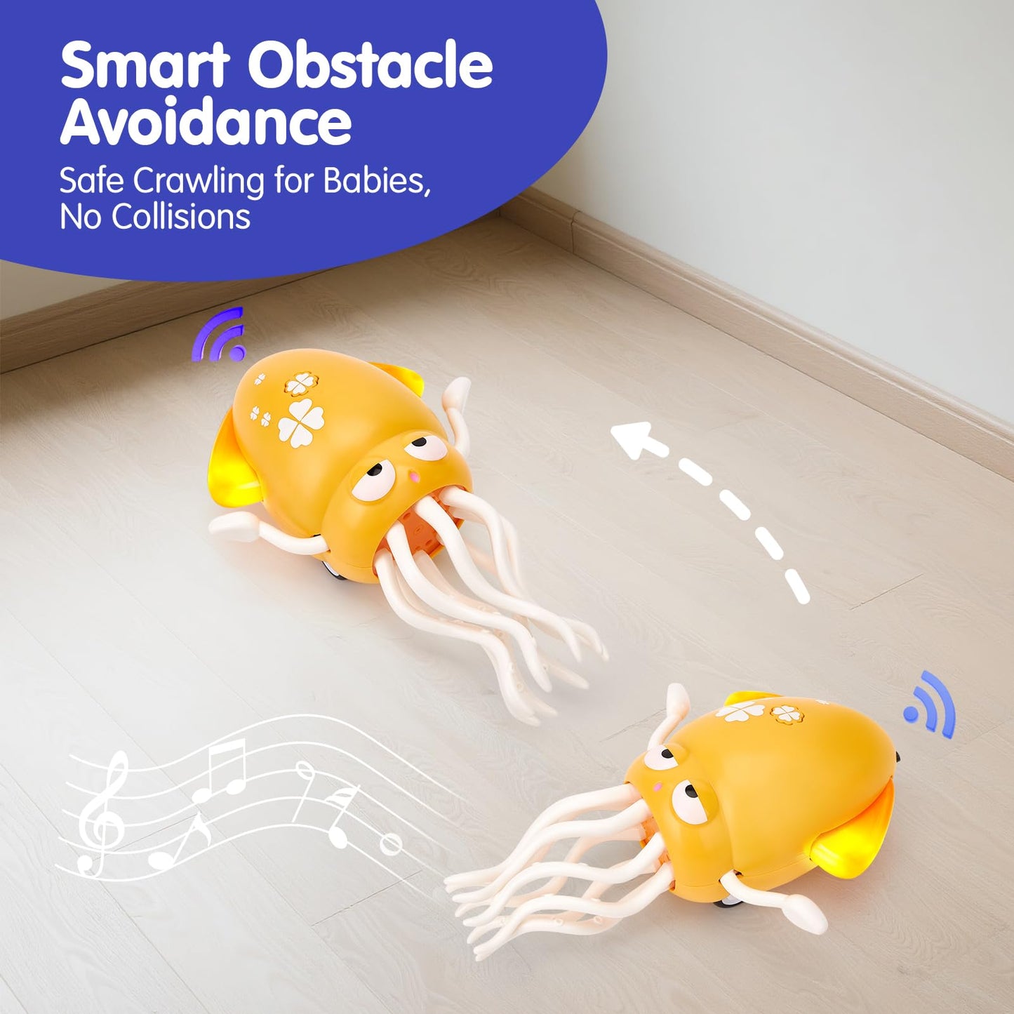 Hahaland Dancing Octopus Toy – Musical Crawling for Tummy Time & Sensory Play