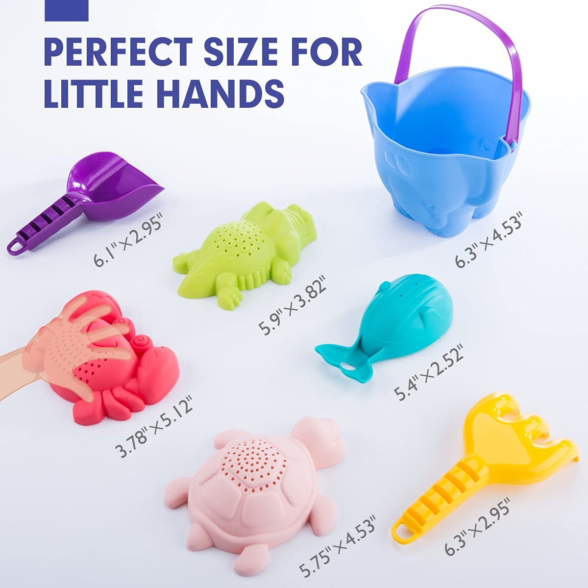 Hahaland Beach Toys for Toddlers 1-3 — Durable Sand Set with Bucket, Shovel & Rake