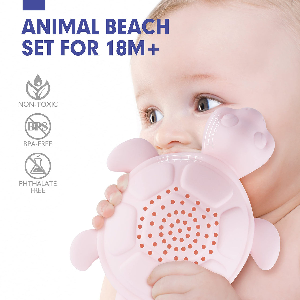 Hahaland Beach Toys for Toddlers 1-3 — Durable Sand Set with Bucket, Shovel & Rake