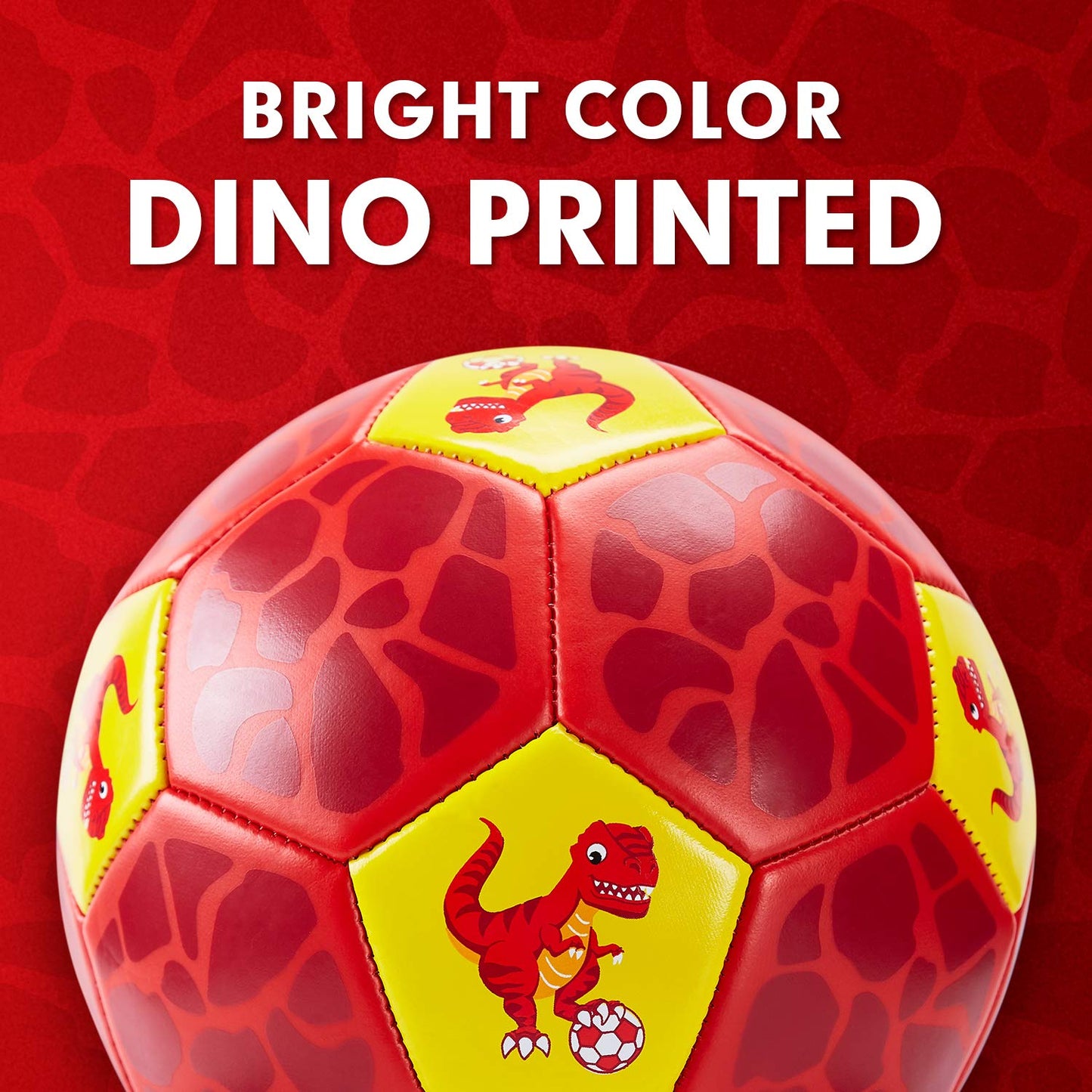 Hahaland Size 3 Dinosaur Soccer Ball for Kids – Pump Included, Mesh Bag