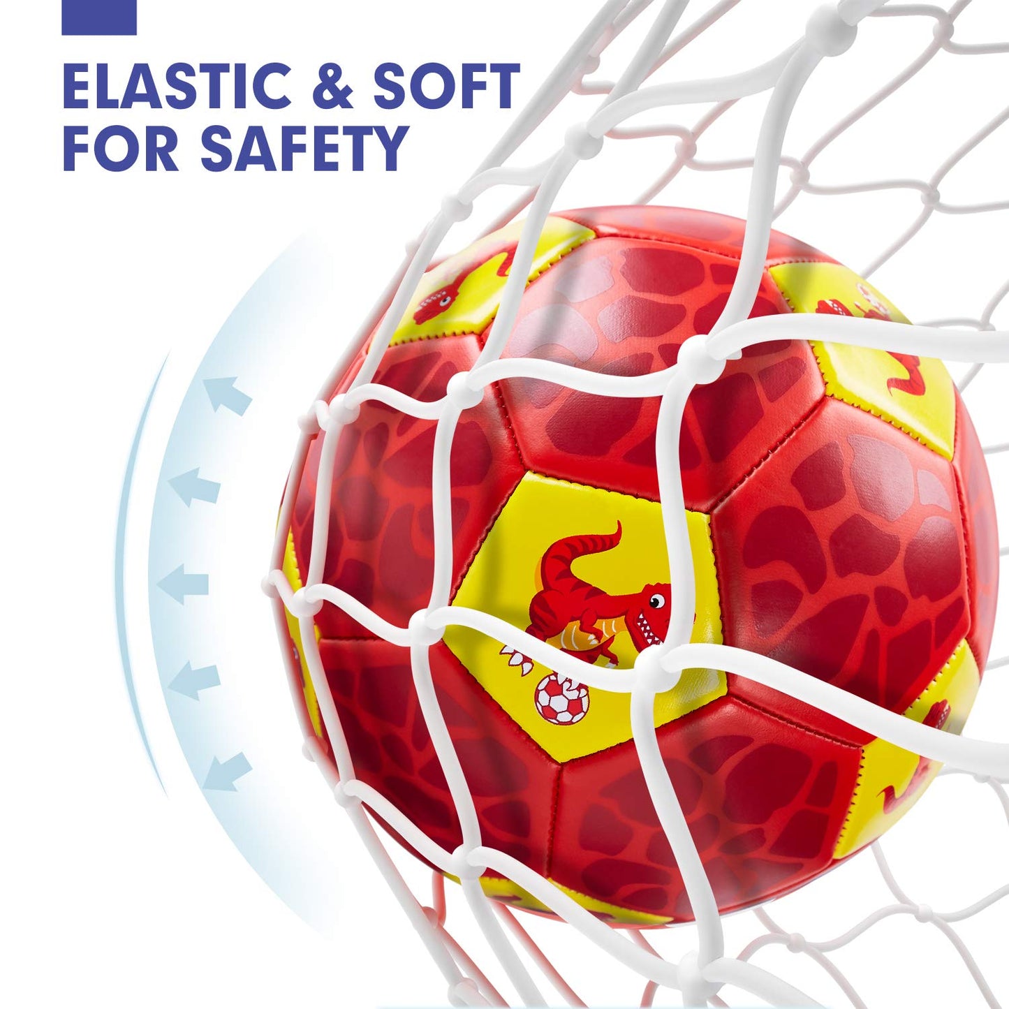 Hahaland Size 3 Dinosaur Soccer Ball for Kids – Pump Included, Mesh Bag