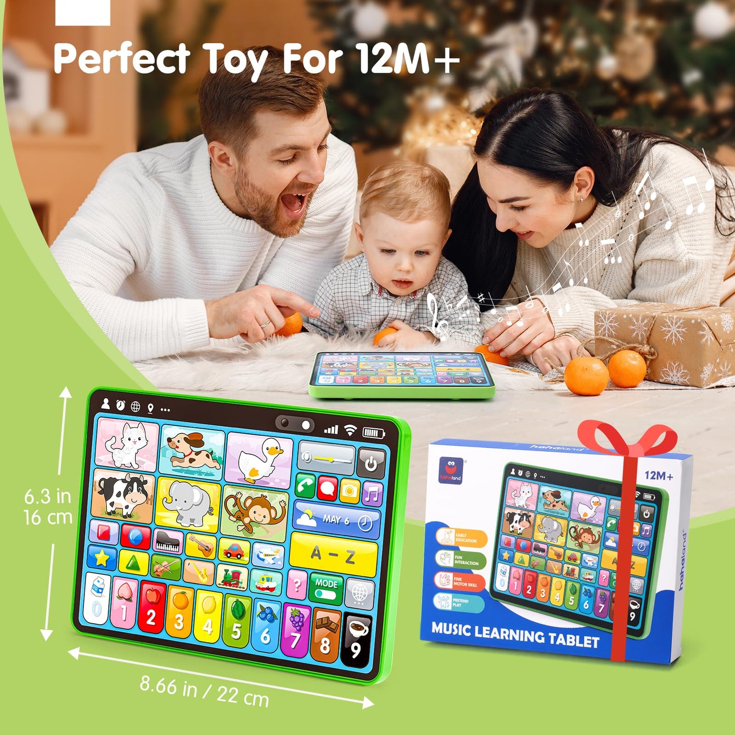 hahaland 5-Language Learning Tablet for Toddlers 1–3 – Sounds, Speech & Early Learning