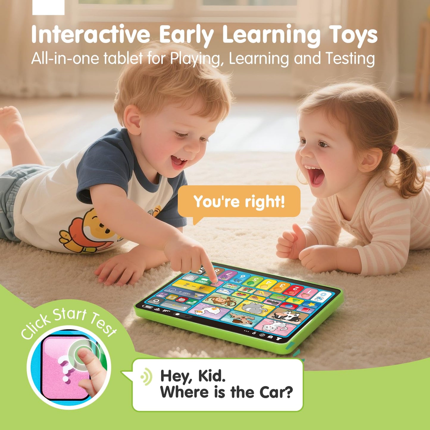 hahaland 5-Language Learning Tablet for Toddlers 1–3 – Sounds, Speech & Early Learning
