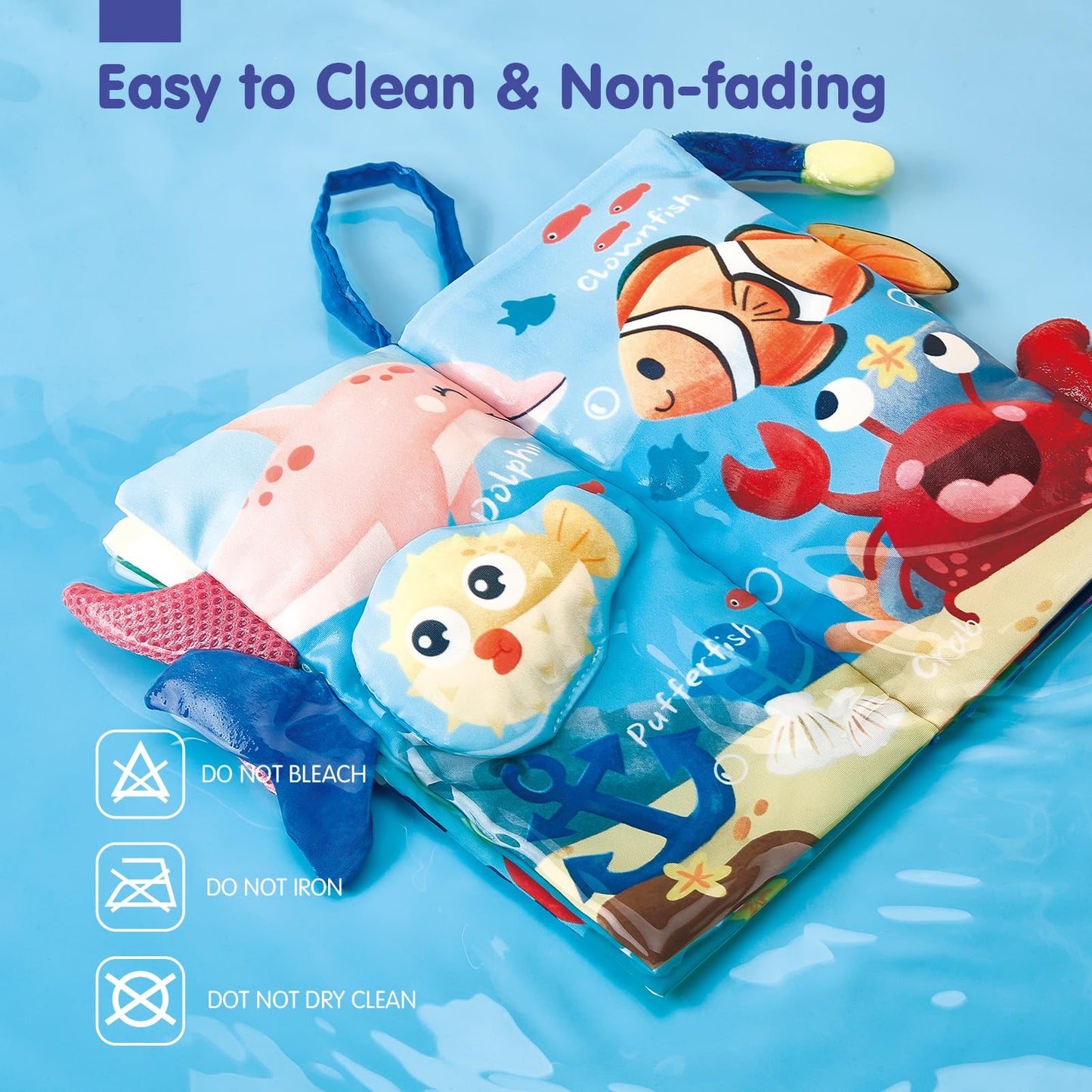 hahaland Crinkle Books 0-6 Months - 2-Pack Soft Cloth Sensory Baby Books for Tummy Time