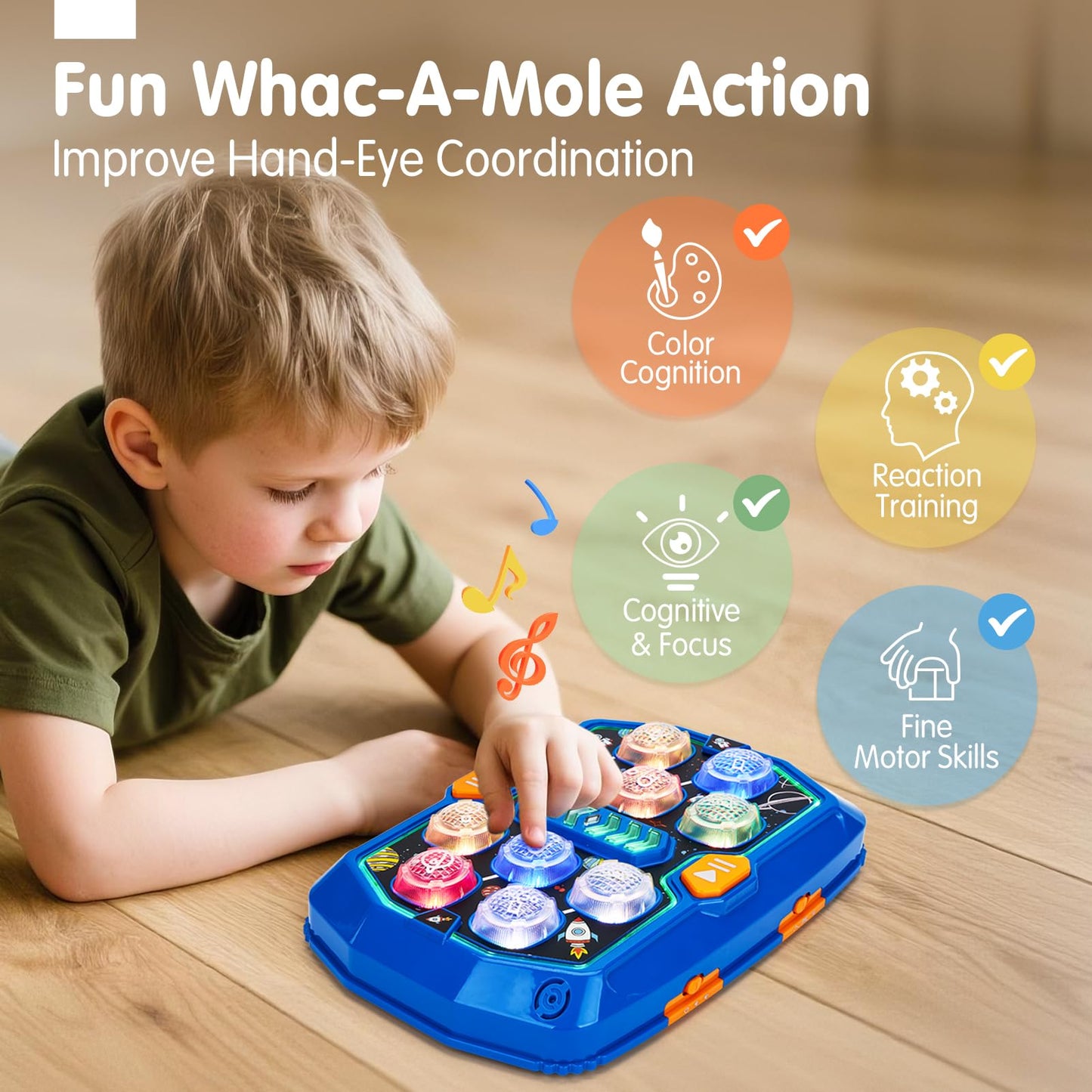 Hahaland Whack-a-Mole: STEM-Inspired Sound & Light Game for Ages 5-7