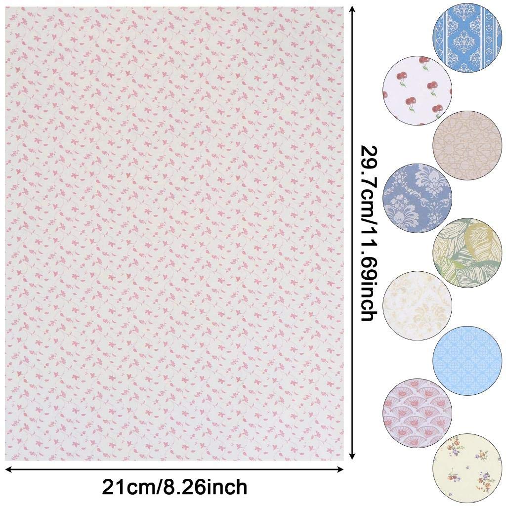 Haiabei 10Sheets Dollhouse Wallpaper & Floor Paper – Gloss Card Sheet for 1:12 & 1:6 Miniatures