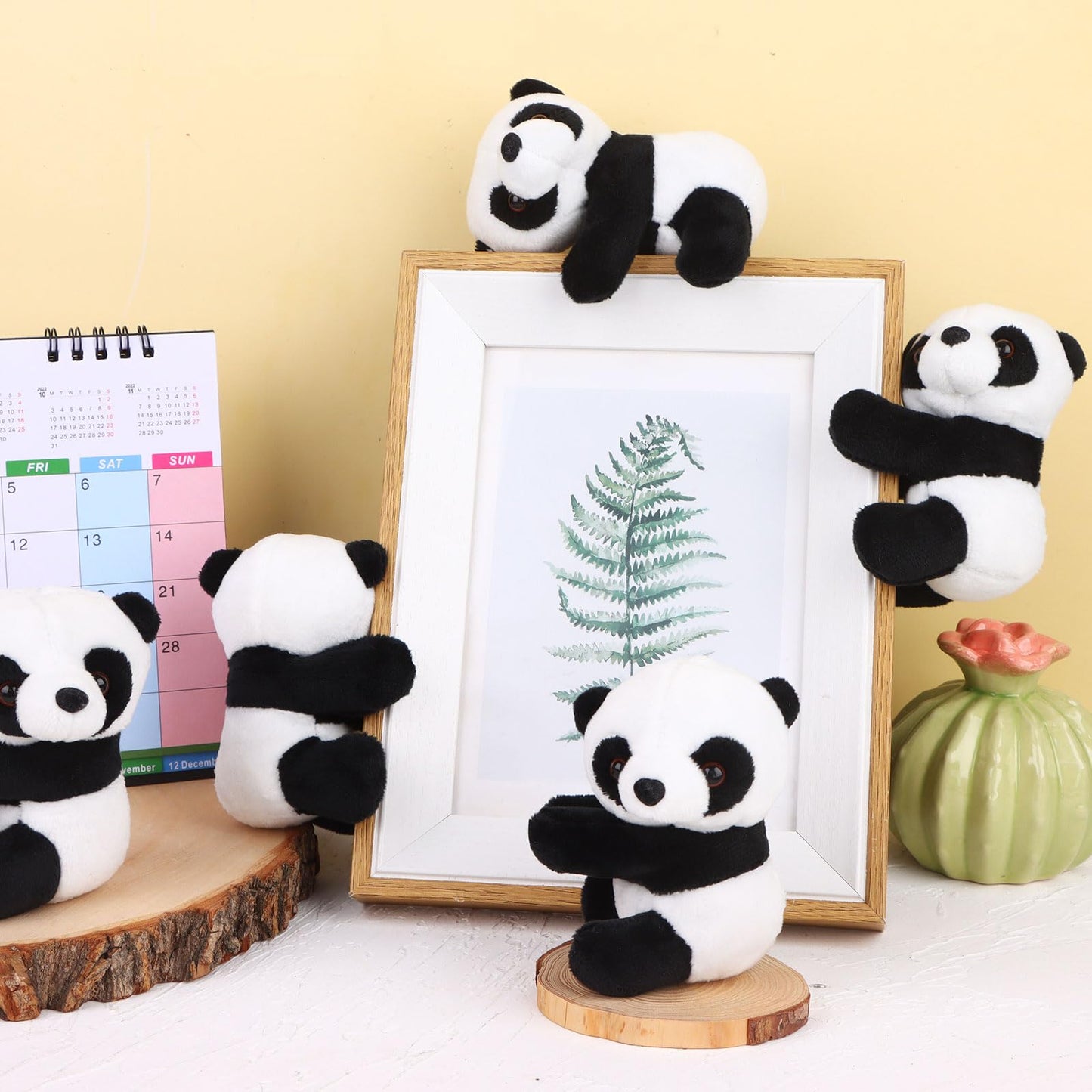 Haiabei 12Pcs Finger Panda Plush Clips – 4-Inch Curtain Holders, Photo Clips & Desk Clips