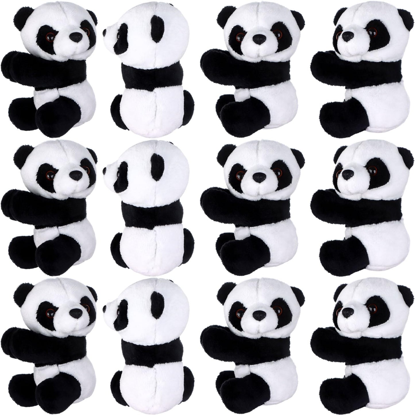 Haiabei 12Pcs Finger Panda Plush Clips – 4-Inch Curtain Holders, Photo Clips & Desk Clips