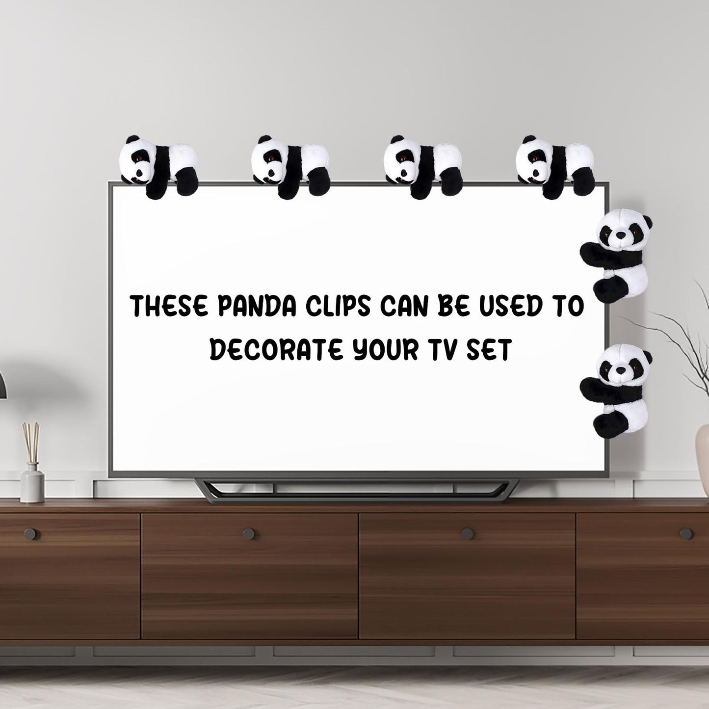 Haiabei 12Pcs Finger Panda Plush Clips – 4-Inch Curtain Holders, Photo Clips & Desk Clips