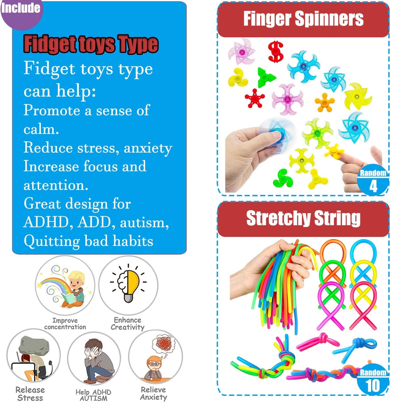 HAICORO 109 PCS Premium Party Favors Toys for Kids – Fidget Pop Its, Keychains, Puzzles