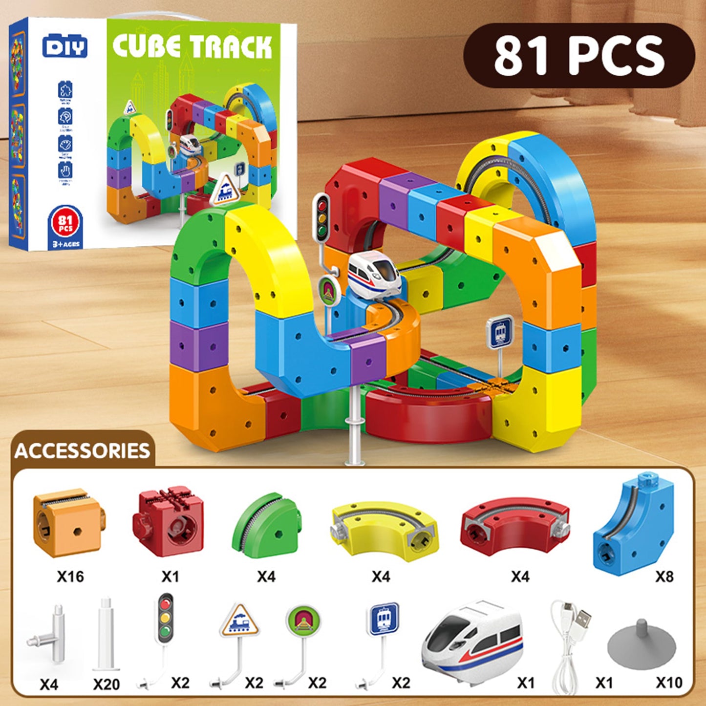 HaiiuzHi Magnetic 3D Race Track Train Set with Motorized Car