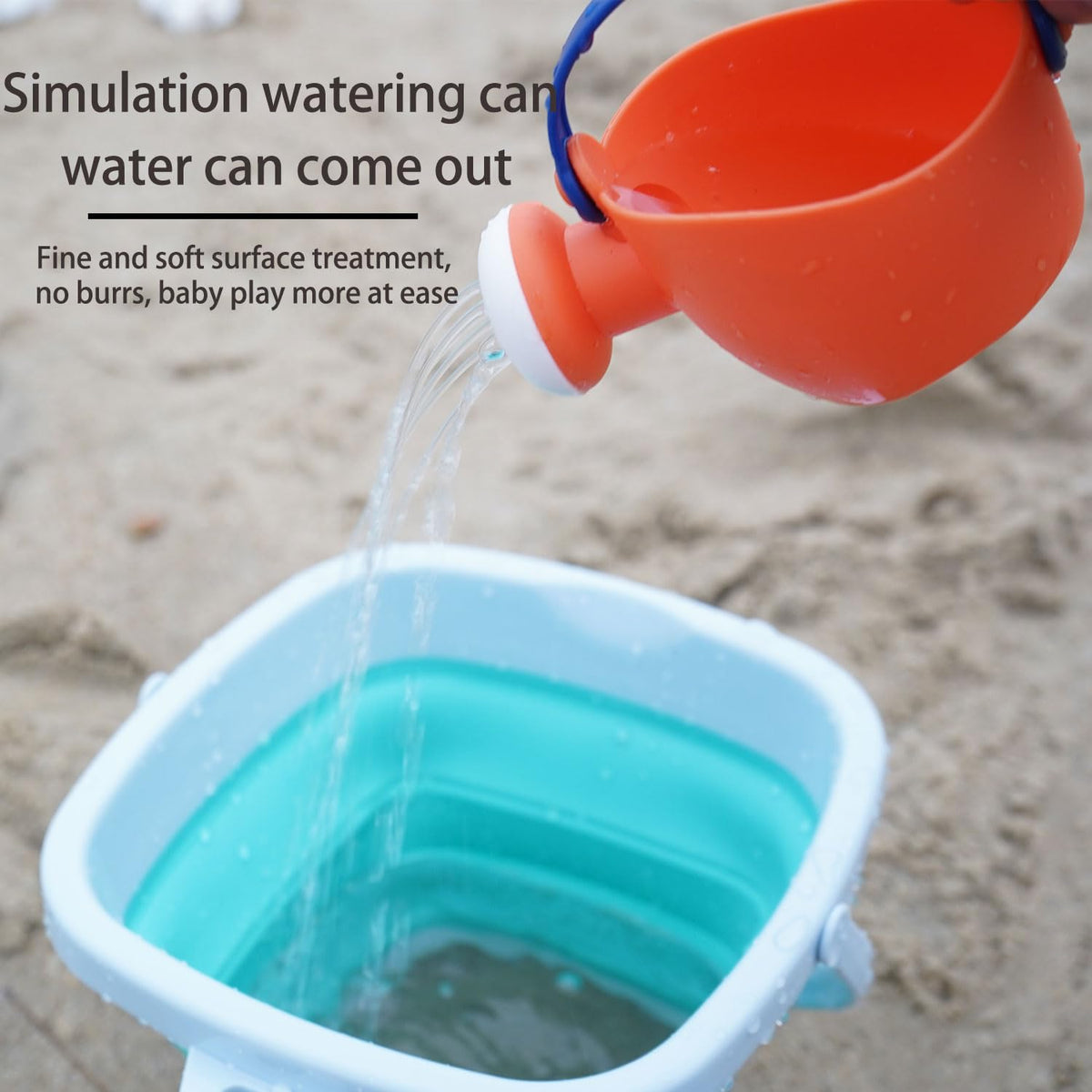 HaiLeTao Beach Toys Set for Kids – 11-Piece Collapsible Bucket, Mesh Bag & Molds