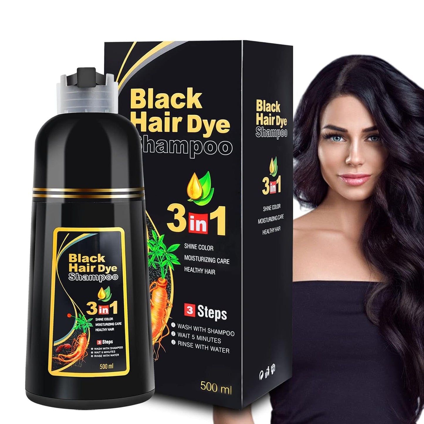 Hair Dye Color Shampoo – 7 Colors, 500mL Each (Dark Wine Red) | 3-in-1 Color, Nourishment & Scalp Care