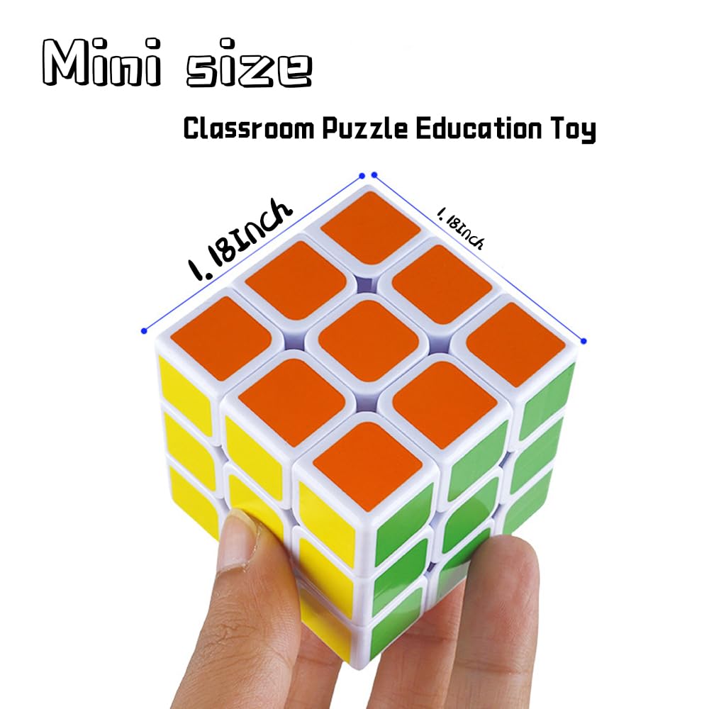 Hairy hand 48 Pack Mini Cube Puzzle – 1.18in 3x3 for Party Favors, Classroom Rewards, Gifts