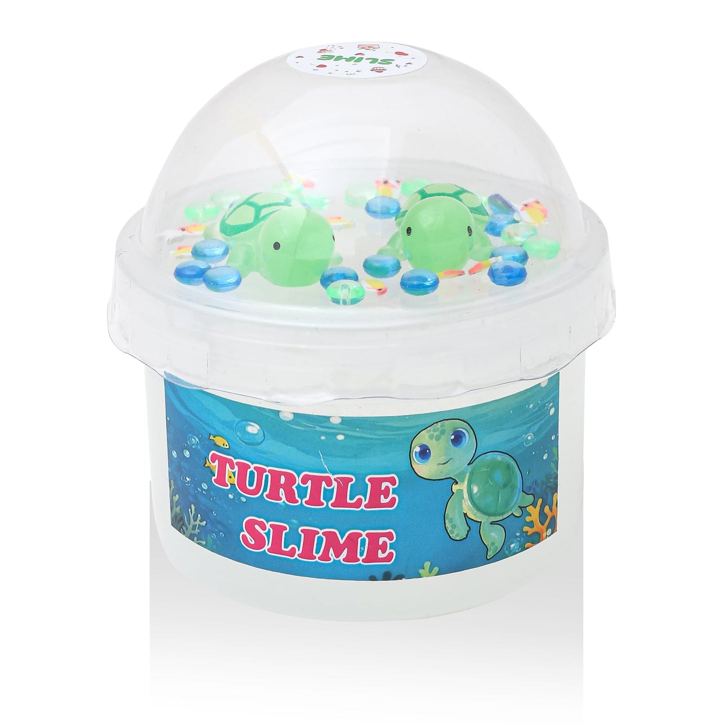 Clear Glitter Slime Kit with Turtle Toy | Crunchy Slime for Kids 6-14 | Haixforu