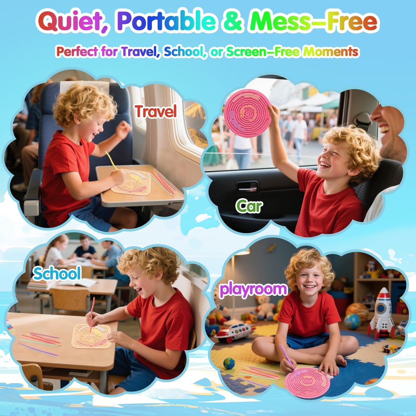 2-Pack Sensory Activity Board for Kids – Double-Sided Fidget Toy by HAKINBOT