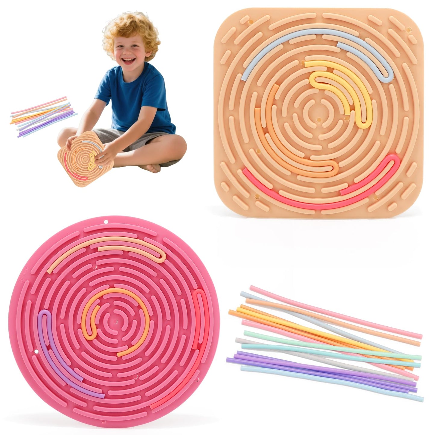 2-Pack Sensory Activity Board for Kids – Double-Sided Fidget Toy by HAKINBOT