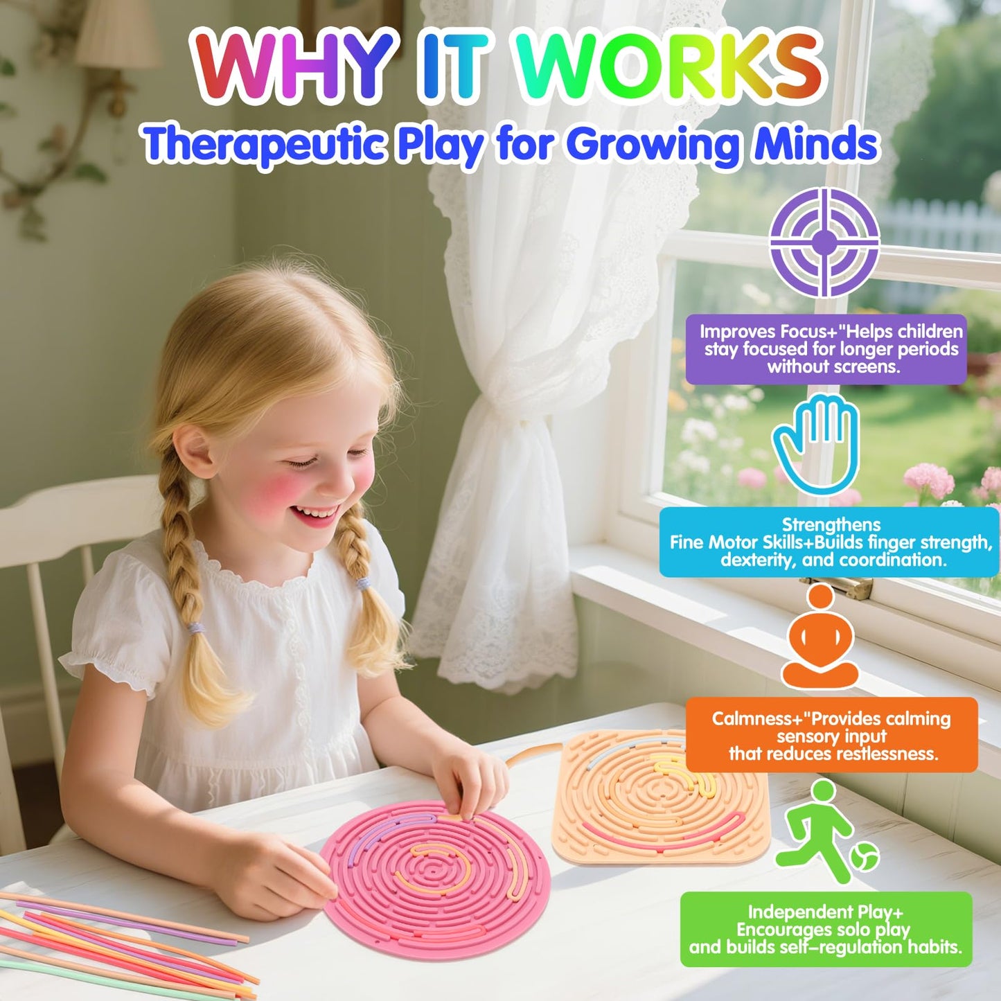 2-Pack Sensory Activity Board for Kids – Double-Sided Fidget Toy by HAKINBOT