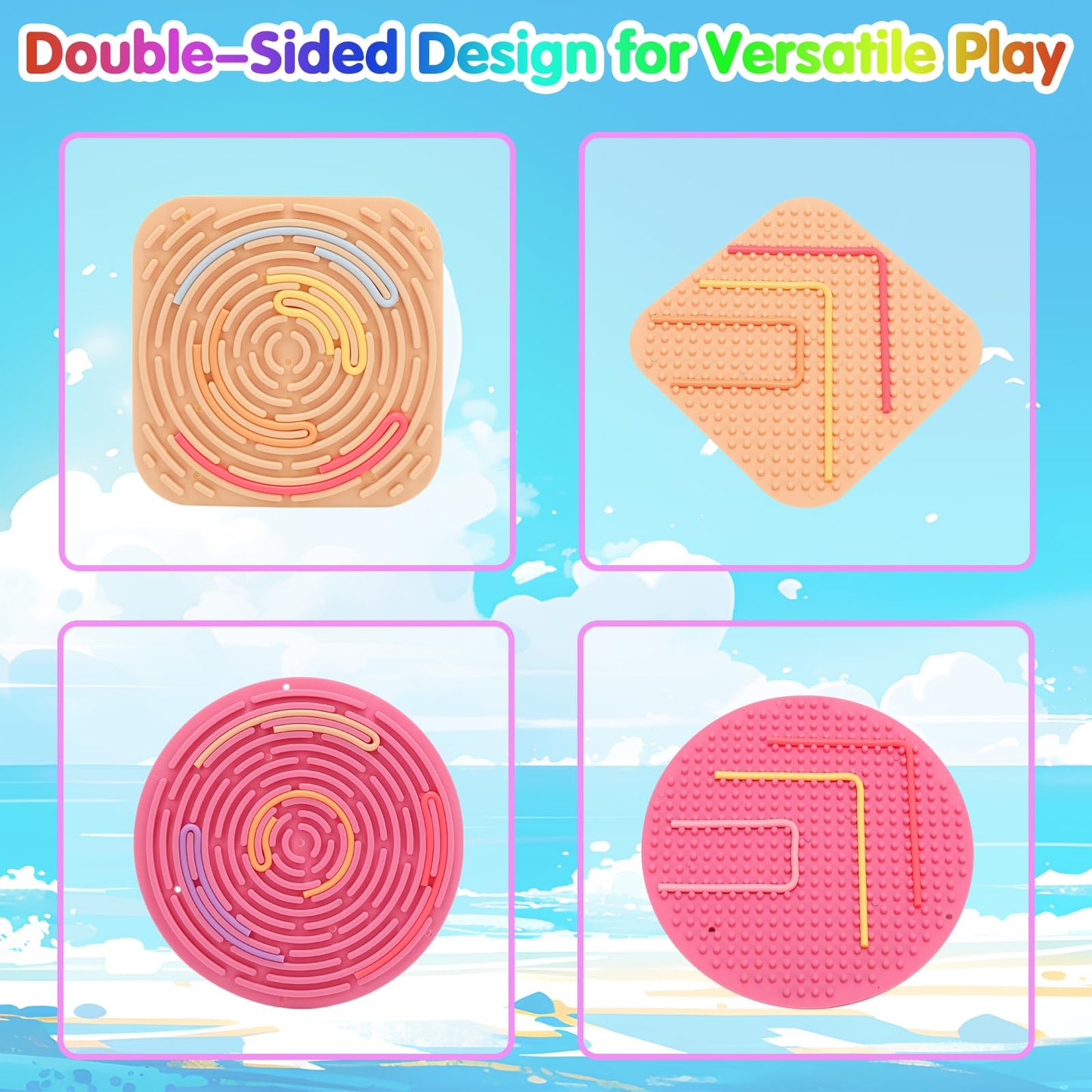 2-Pack Sensory Activity Board for Kids – Double-Sided Fidget Toy by HAKINBOT