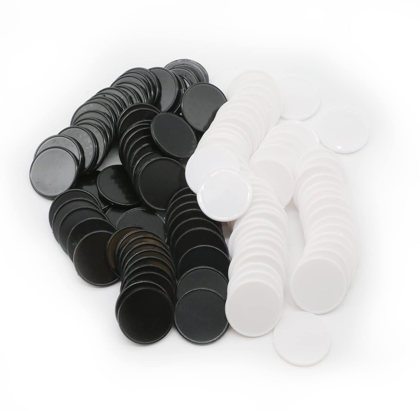 HAKITAROOM 100 Opaque Learning Counters Set with Storage Box – 1 inch, Black & White