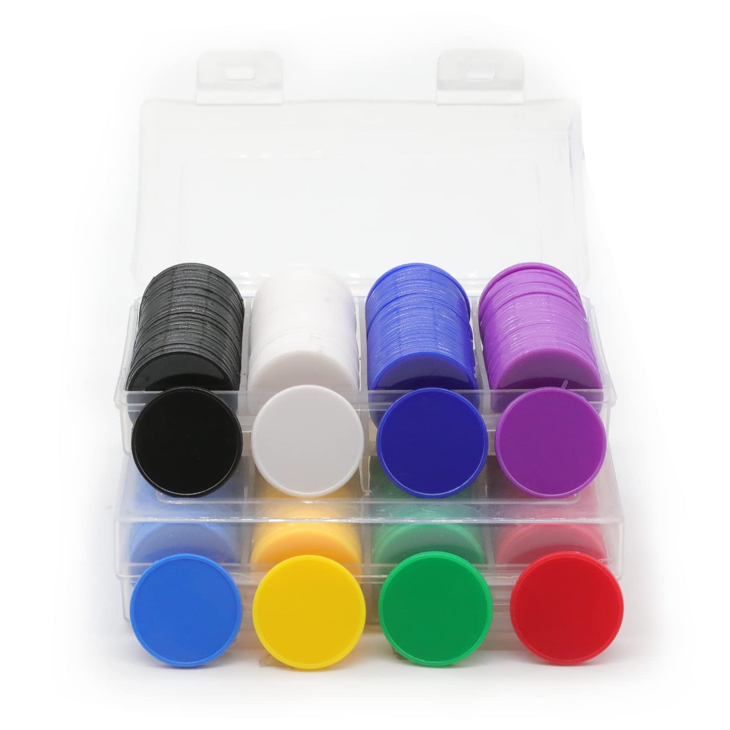 HAKITAROOM 100 Opaque Learning Counters Set with Storage Box – 1 inch, Black & White