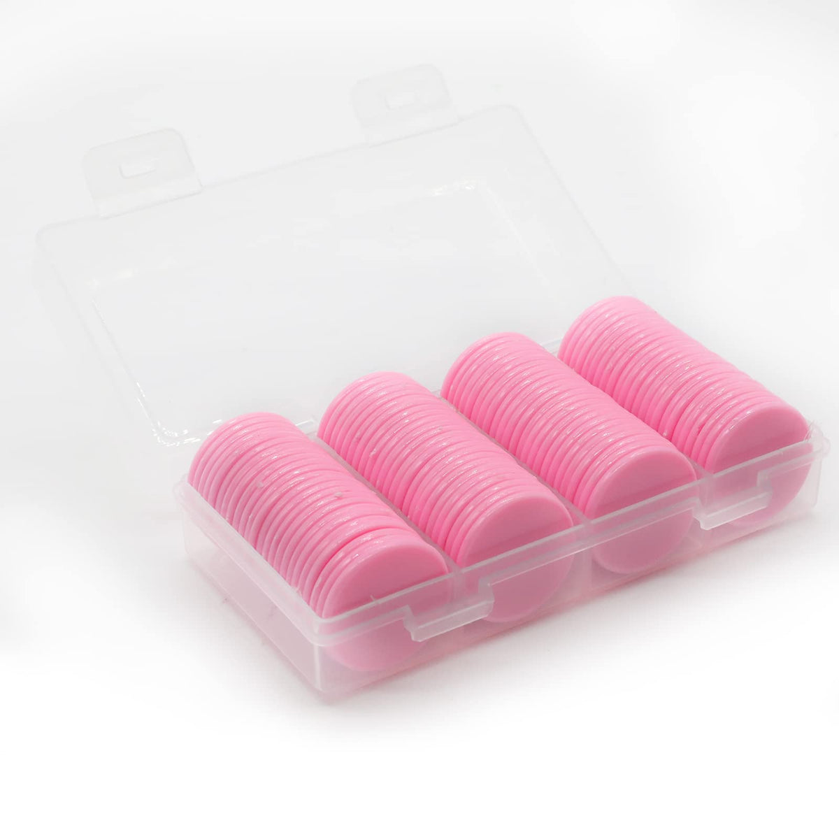 HAKITAROOM 100-Piece Pink Opaque Learning Counters – 1.26-Inch Plastic Chips with Storage Box