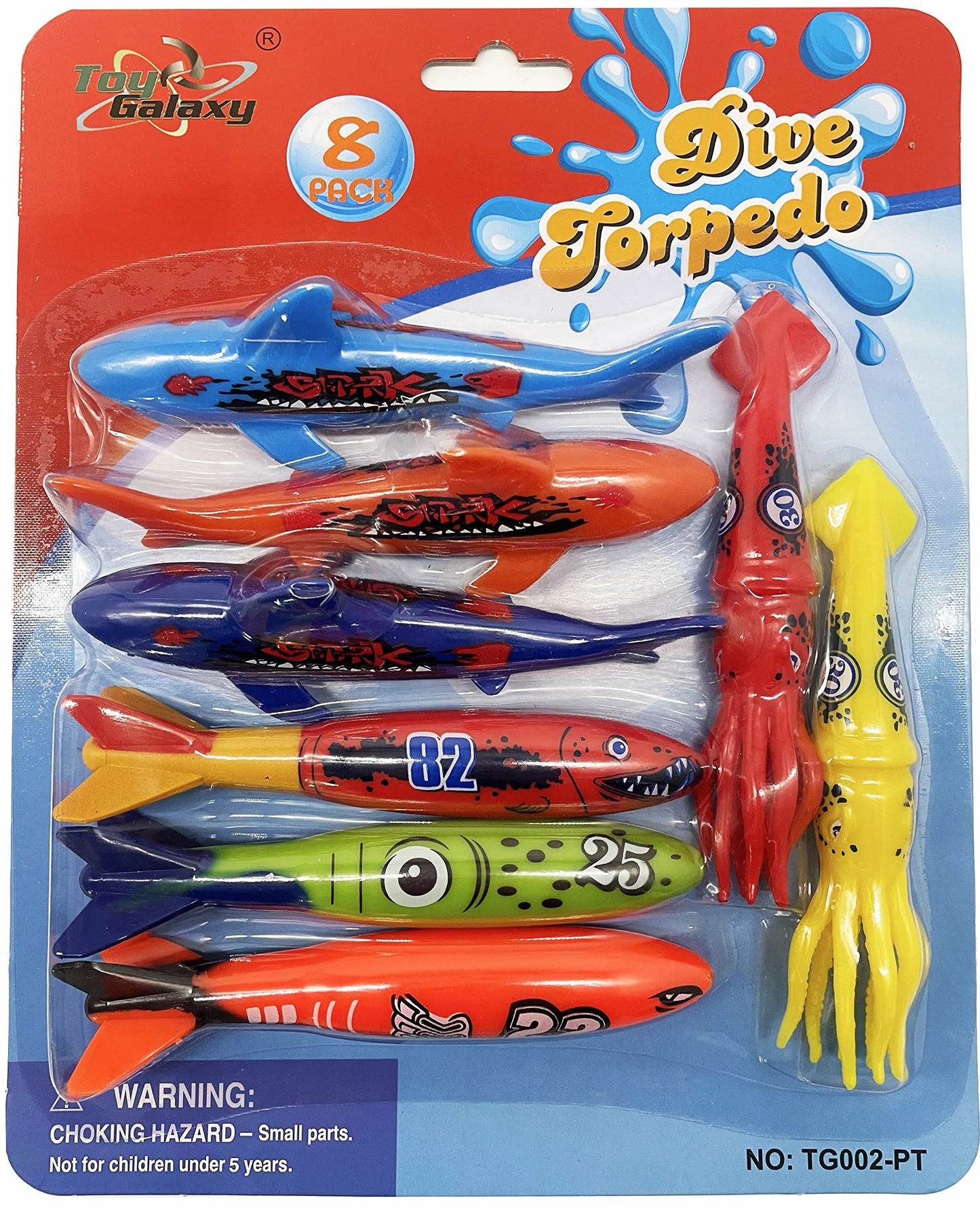 Haktoys Pool Diving Torpedo Toy Set – Shark & Squid Pool Toys for Kids