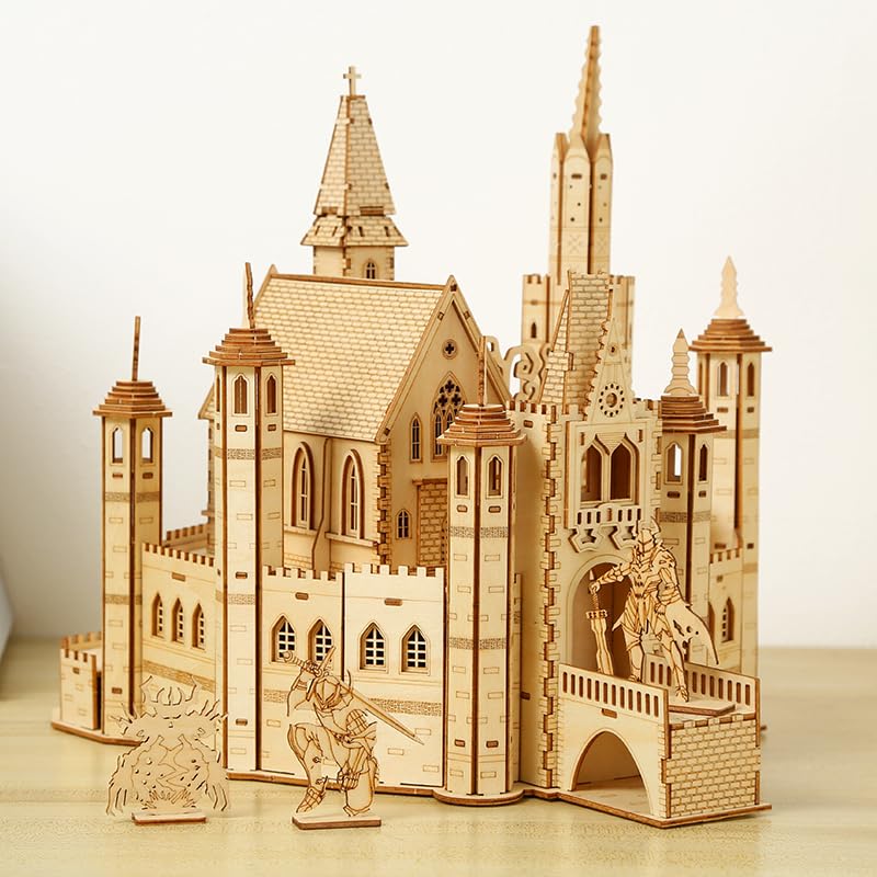 Hallisun 3D Wooden Puzzle for Adults — Mechanical Castle House Model Kit (234 Pcs)