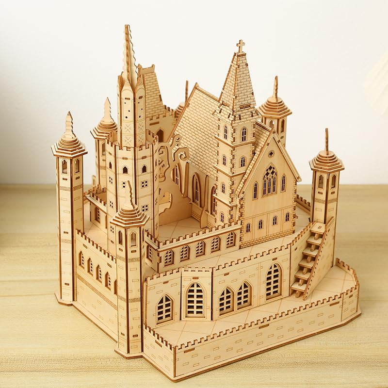 Hallisun 3D Wooden Puzzle for Adults — Mechanical Castle House Model Kit (234 Pcs)