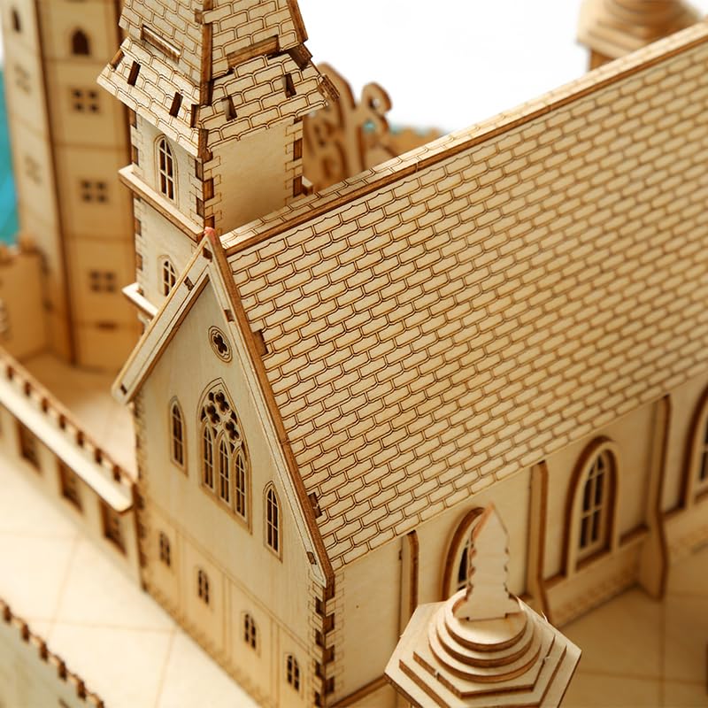 Hallisun 3D Wooden Puzzle for Adults — Mechanical Castle House Model Kit (234 Pcs)
