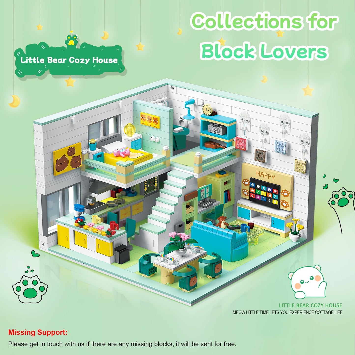 Hallisun Friends House Building Block Set – 1035 PCS Creative Mini Home