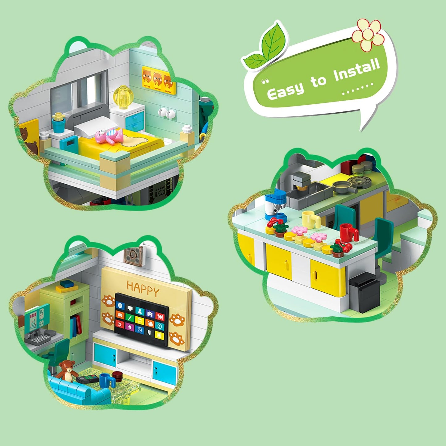 Hallisun Friends House Building Block Set – 1035 PCS Creative Mini Home
