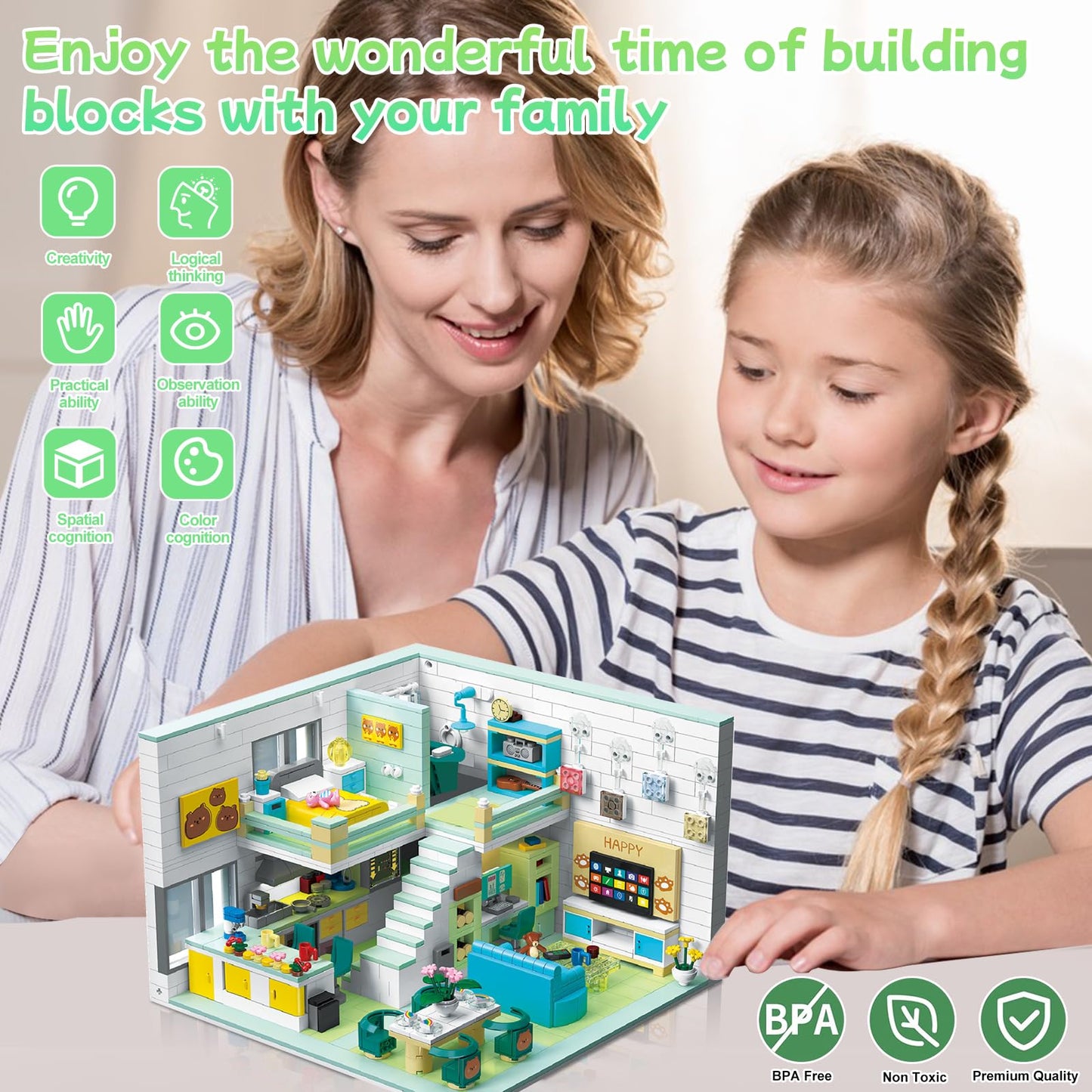 Hallisun Friends House Building Block Set – 1035 PCS Creative Mini Home