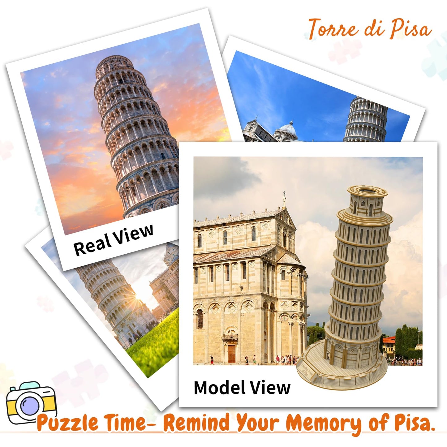 Hallisun 3D Wooden Puzzle – Leaning Tower of Pisa Model, 151-Piece DIY Mechanical Building Kit