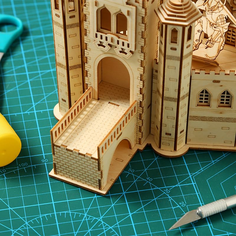 Hallisun 3D Wooden Puzzle for Adults — Mechanical Castle House Model Kit (234 Pcs)