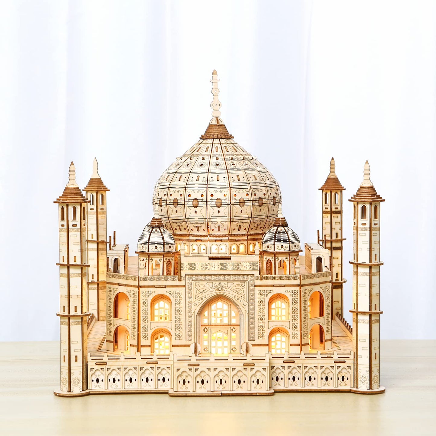 Hallisun 3D Taj Mahal Puzzle with LED Light – Self-Assembly, 388 Pieces