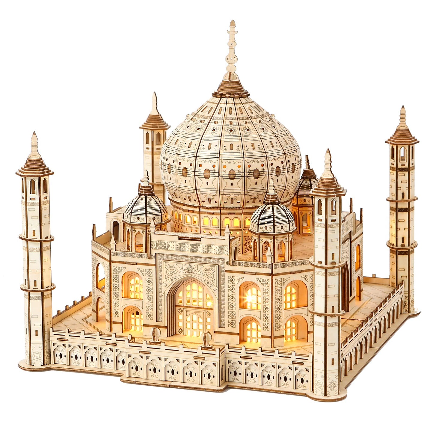 Hallisun 3D Taj Mahal Puzzle with LED Light – Self-Assembly, 388 Pieces