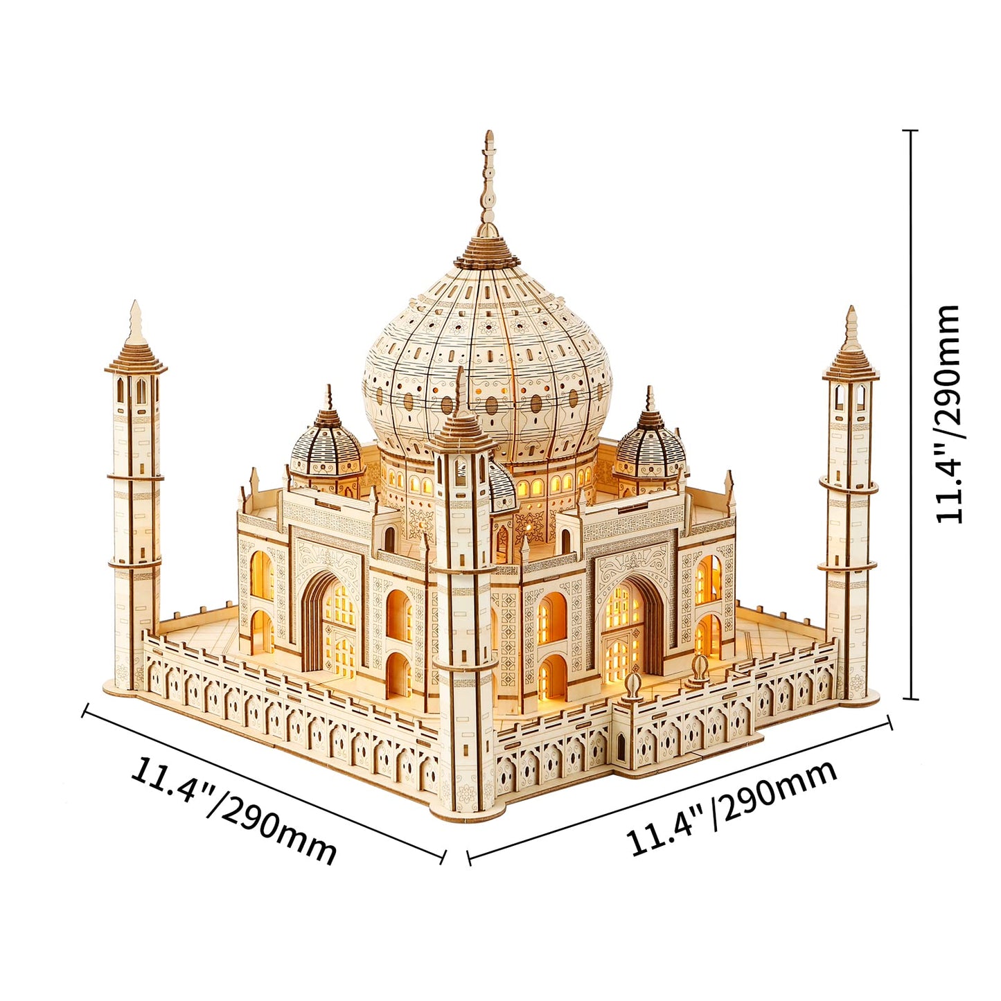 Hallisun 3D Taj Mahal Puzzle with LED Light – Self-Assembly, 388 Pieces