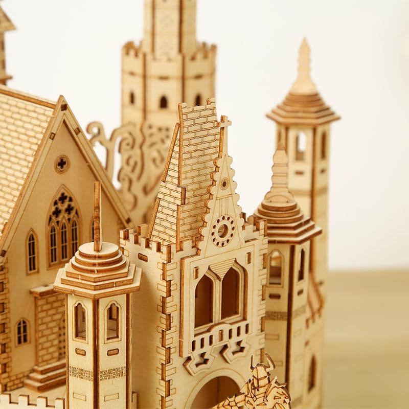 Hallisun 3D Wooden Puzzle for Adults — Mechanical Castle House Model Kit (234 Pcs)