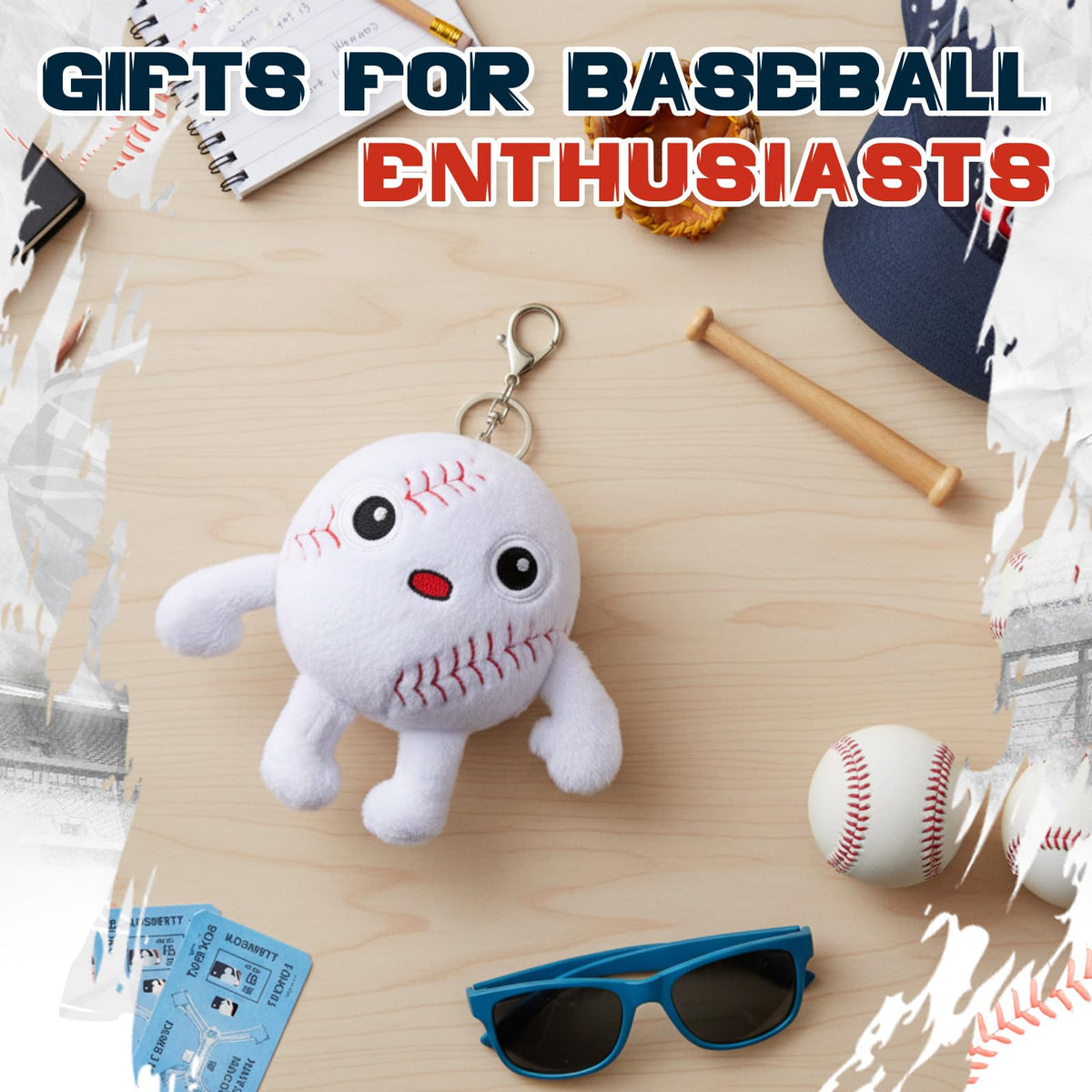 Halloscume Baseball Plush Keychain 4 Inch Soft Toy for Backpacks and Gifts