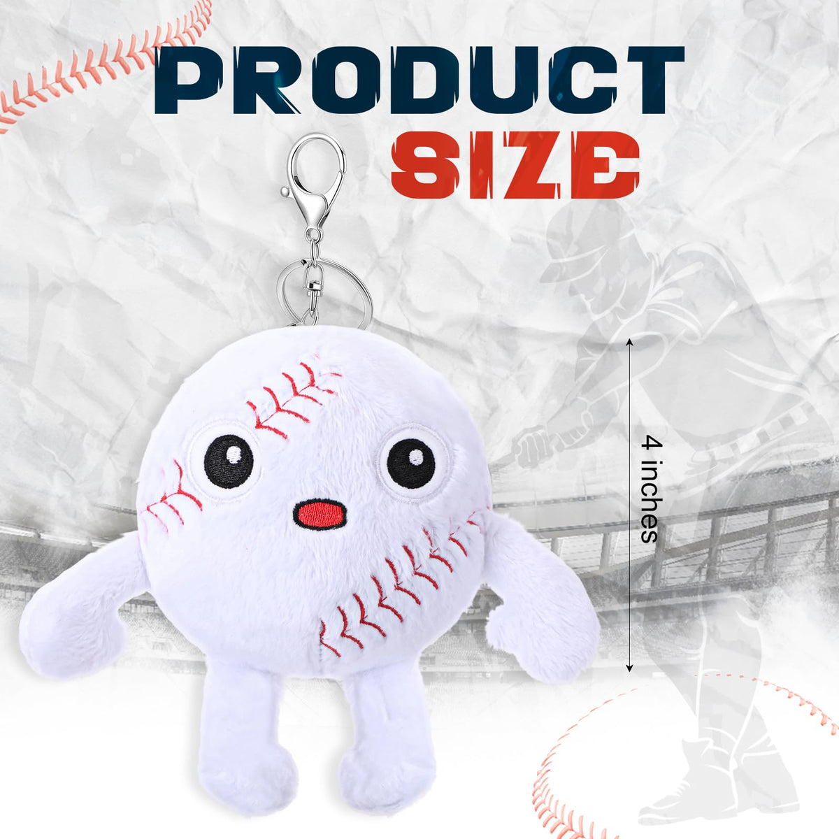Halloscume Baseball Plush Keychain 4 Inch Soft Toy for Backpacks and Gifts
