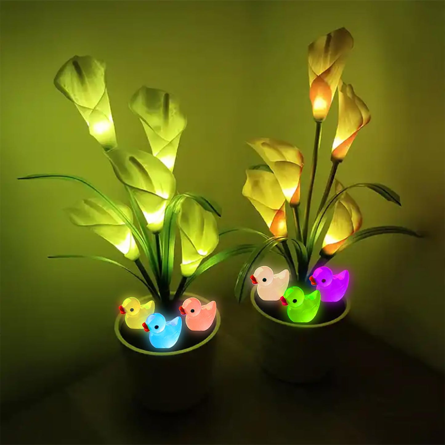 HAMIYELL 36 Glow-in-the-Dark Tiny Ducks – Mini Resin Garden & Dollhouse Decor