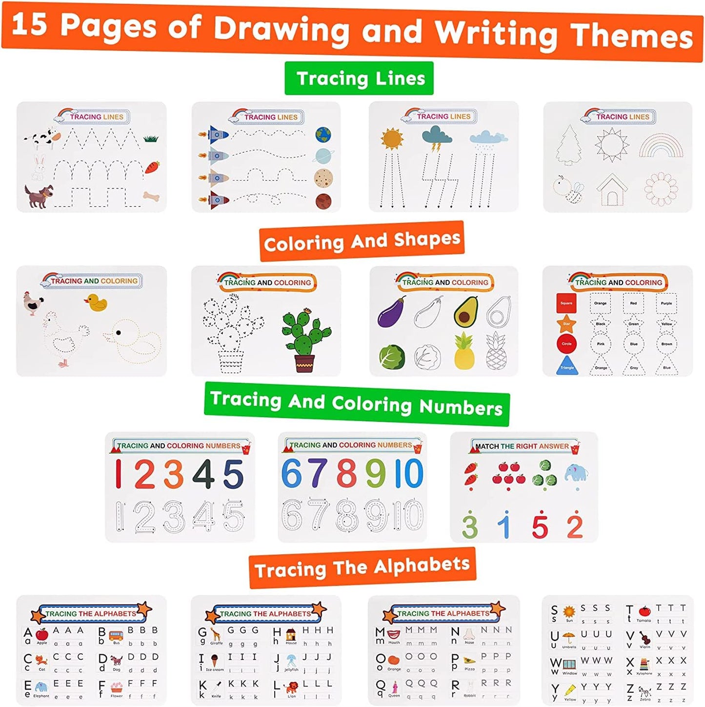 HAN-MM Busy Book for Toddlers 3-5 | 30 Themes, 8 Markers, Montessori Toolkit