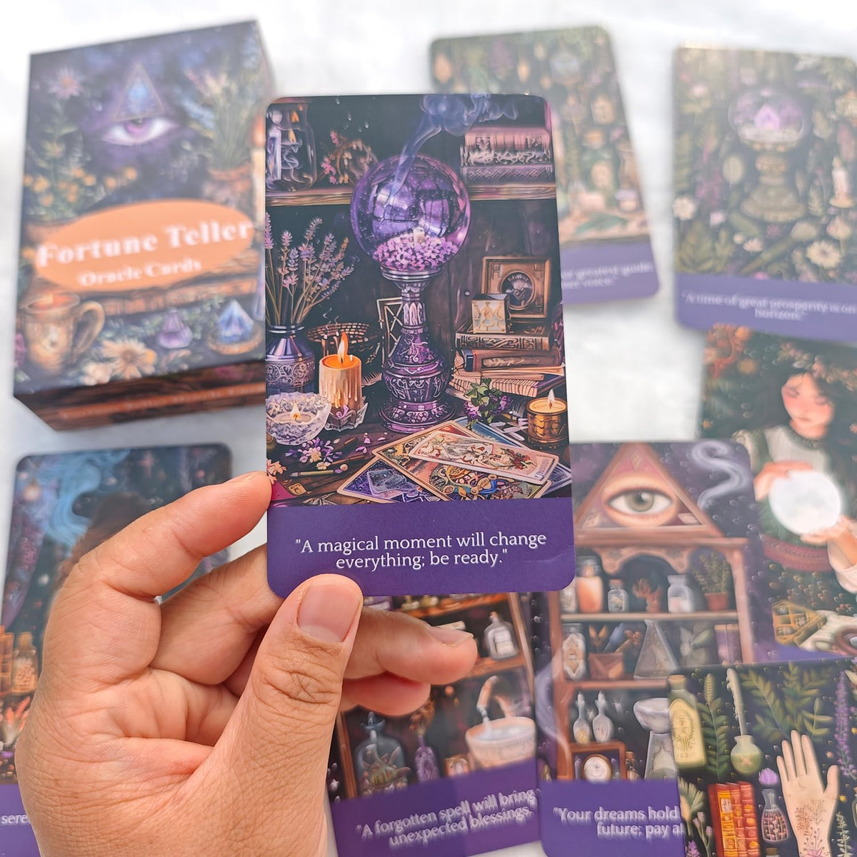 Han Yu Bowen Fortune Teller Oracle Cards – 56-Card Deck for Daily Guidance & Spiritual Practice
