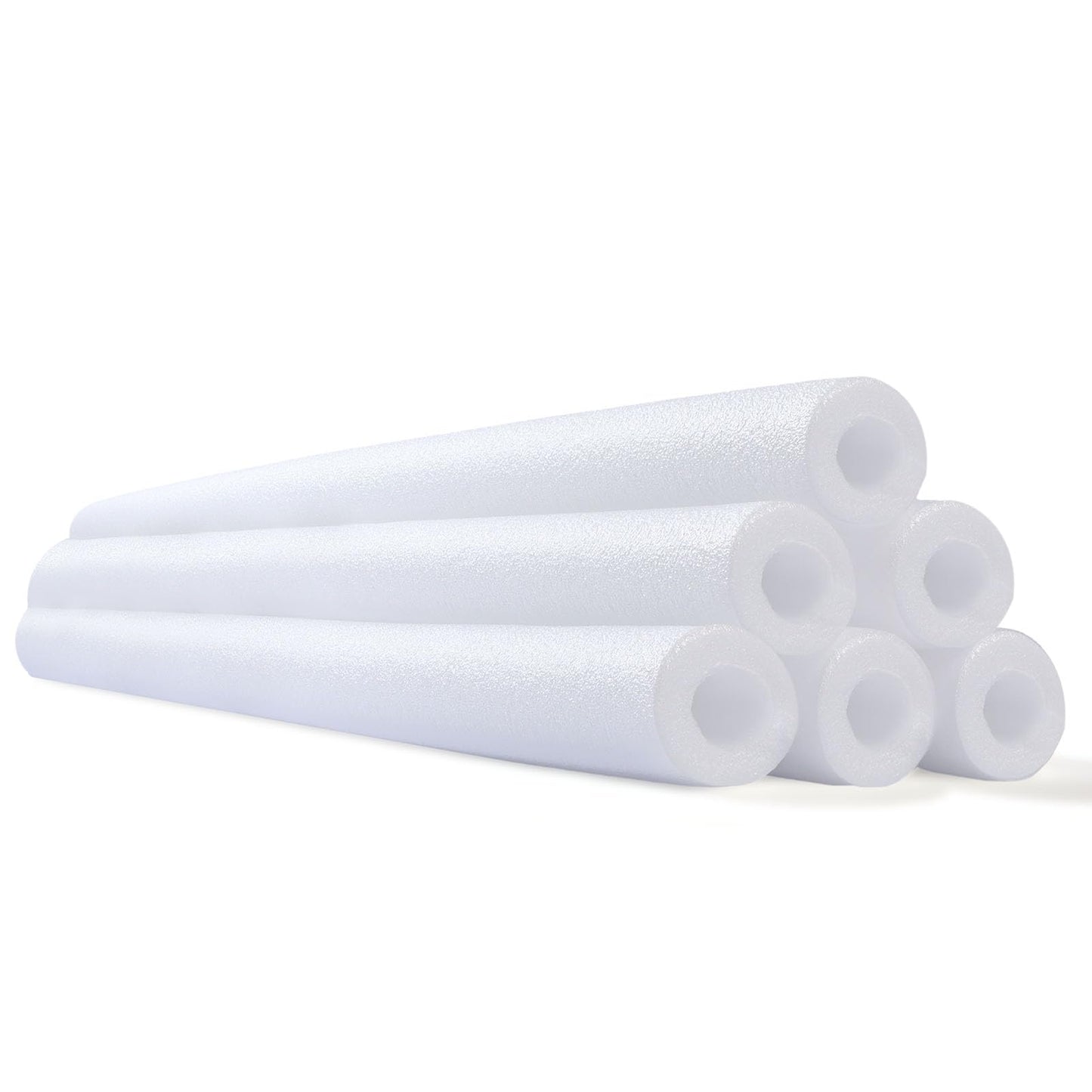 Hanaive 6 Pack Pool Noodles – 52-Inch White Hollow Foam Floats for Pool, Crafts, and More
